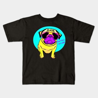 cute pug with sunglasses Kids T-Shirt